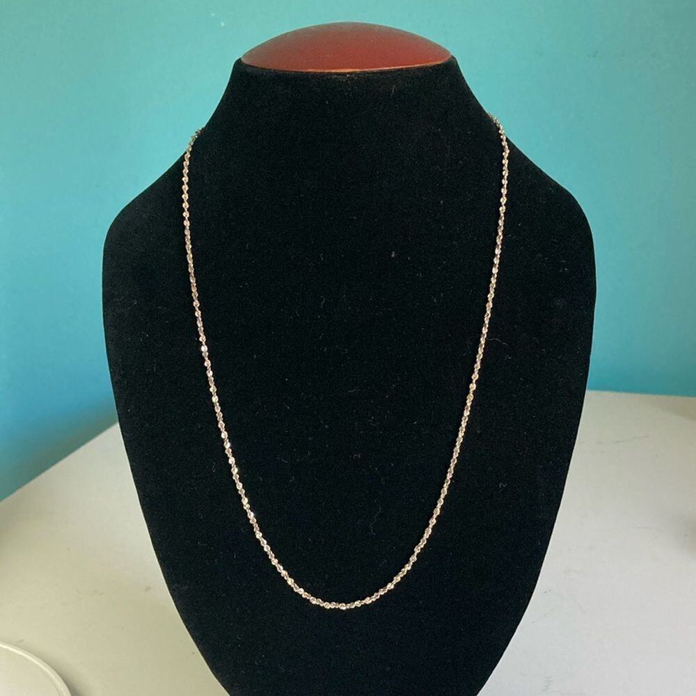 Sterling Silver Twisted 22" Chain Lobster Clasp Hallmark 925